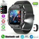 2026 New Military Smart Watch Men 3ATM Outdoor Sports Fitness Tracker Blood Pressure Health Monitoring BT Call GPS Smartwatch