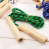 Sports Skipping Rope Wood Grip Handle Children Kid Fitness Equipment Training Practice Speed Jump Random Color