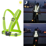 High Visibility Reflective Safety Vest Yellow Adjustable Straps Night Running Cycling Walking Outdoor Sports Safety Clothing