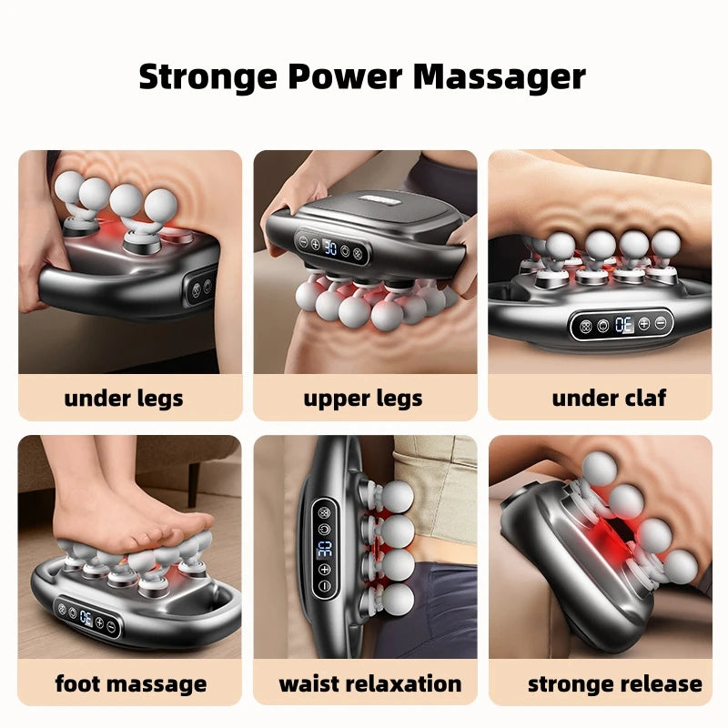 Deep Tissue Percussion Massage Gun Set with 30 Intensities Quiet Muscle Massager for Back Shoulders Legs Pain Relief