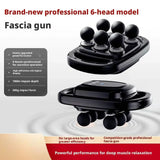 6 Heads Massage Gun Digital Display Professional Deep Tissue Muscle Massager Full Body Relief Soreness Relaxation Fascia Gun