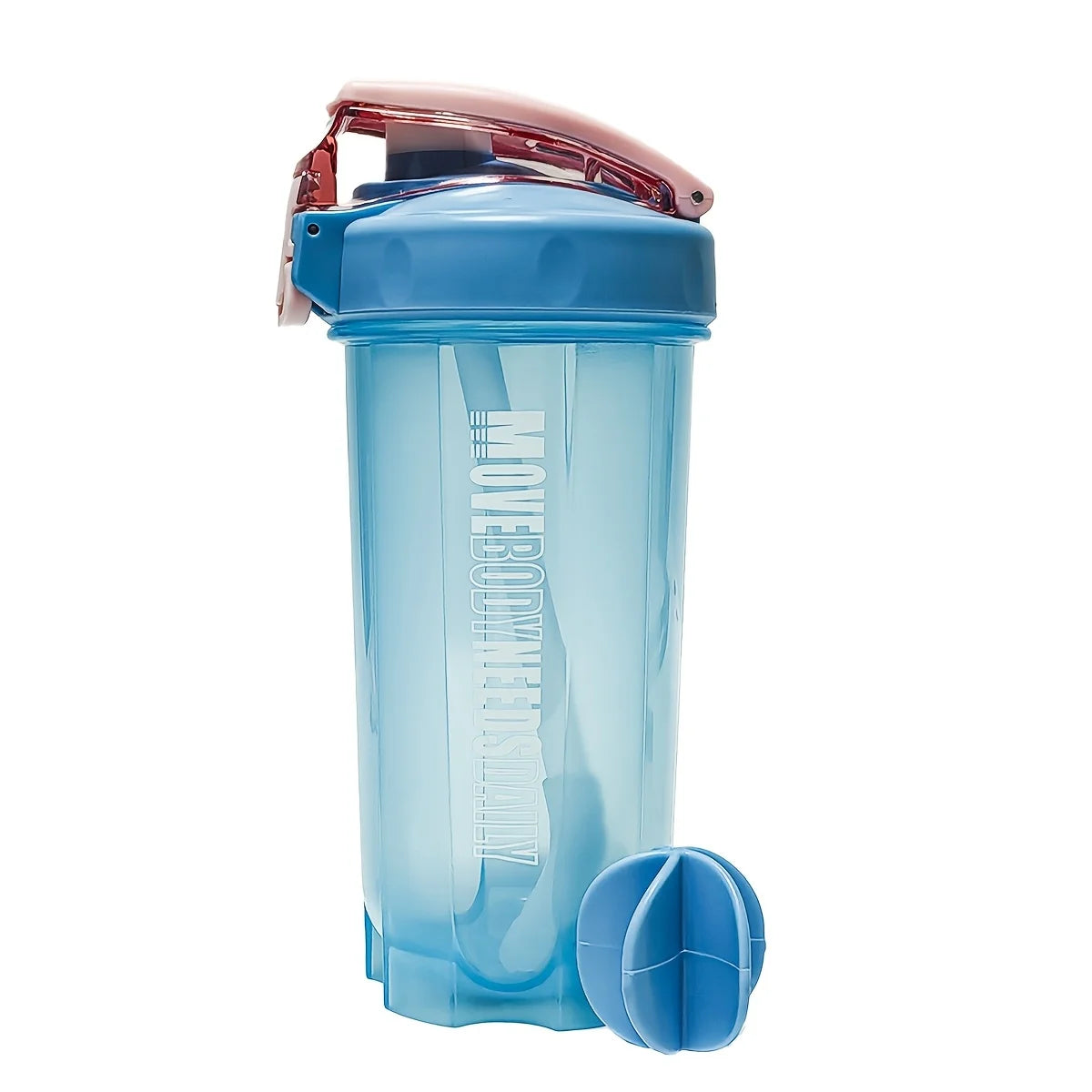 1pc Portable Protein Shaker 550ml Fitness Bottle with plastic Whisk Ball for Fitness Enthusiasts Athletes Perfect For Outdoor
