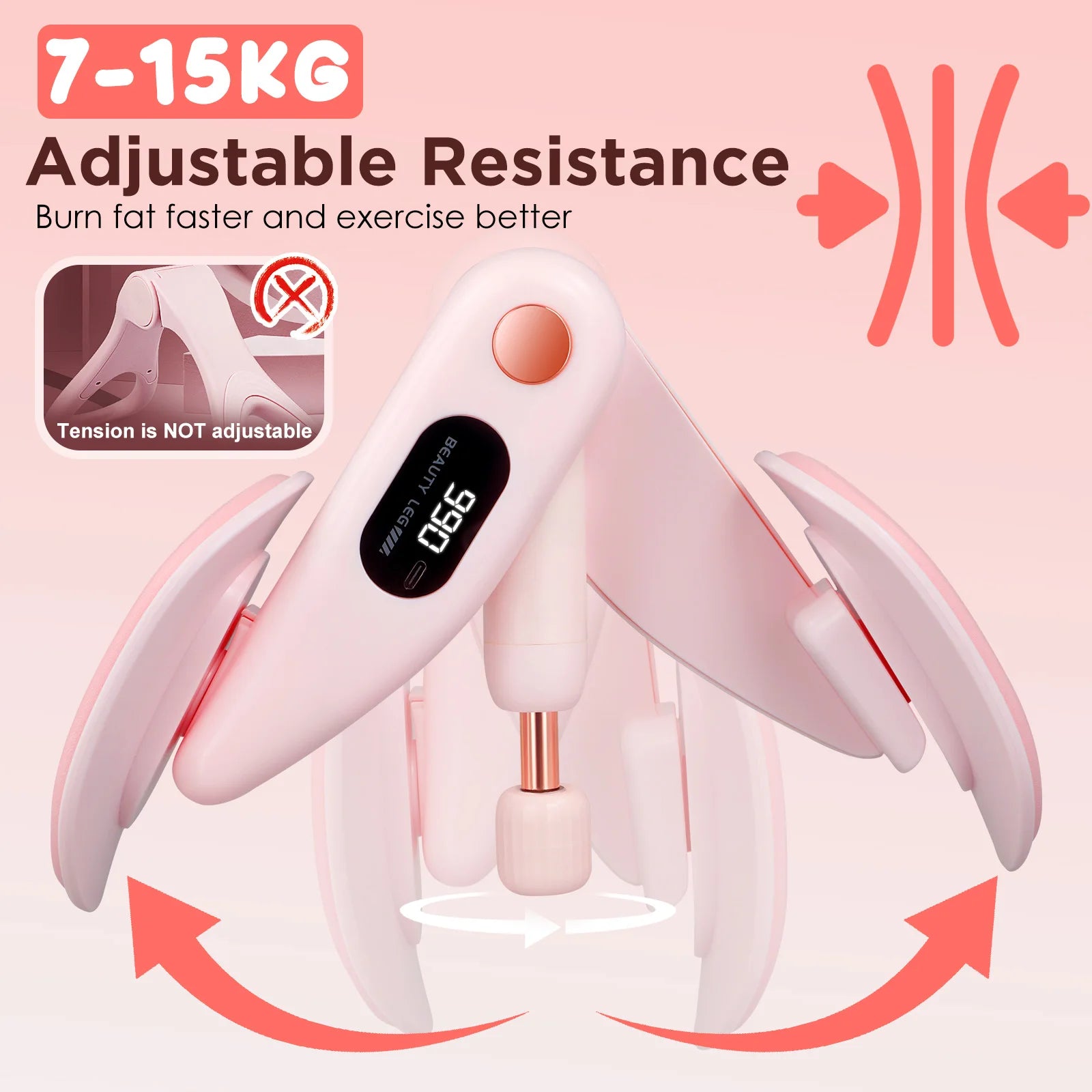 Pelvic Floor Strengthener For Men And Women, Adjustable Thigh Exerciser , Thigh Shaper,  Exercise Equipment For Home Gym Use
