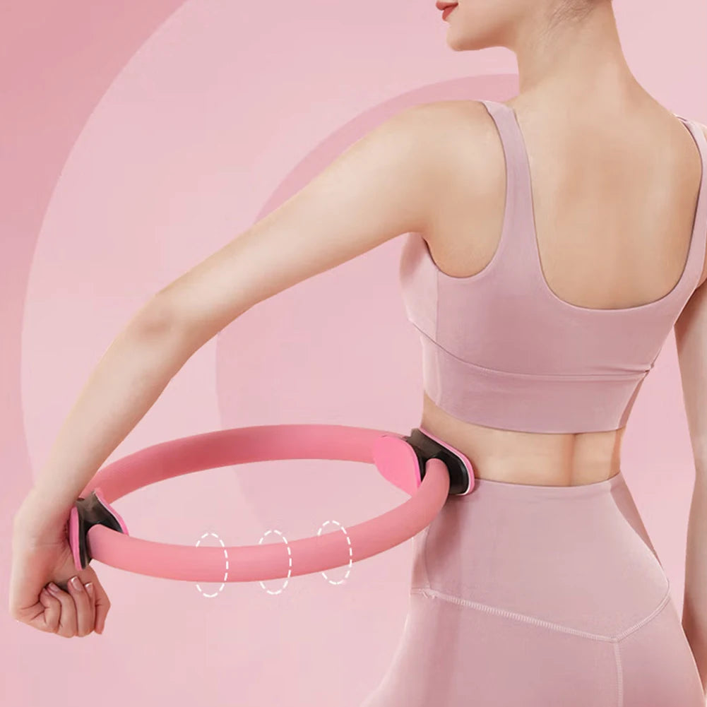 Pilates Ring Yoga Rings with Non Slip Handles Fitness Circle Flexible Resistance Exercise Equipment for Thighs Abs and Legs