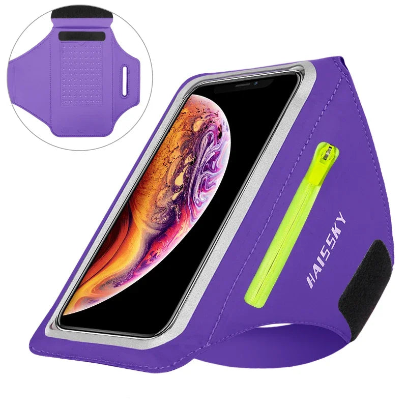 HAISSKY Running Sport Armbands For iPhone 17 16 15 14 13 Pro Max 15 Plus 16e 17 Air  iphone 11 case Pocket Arm Bag Pouch