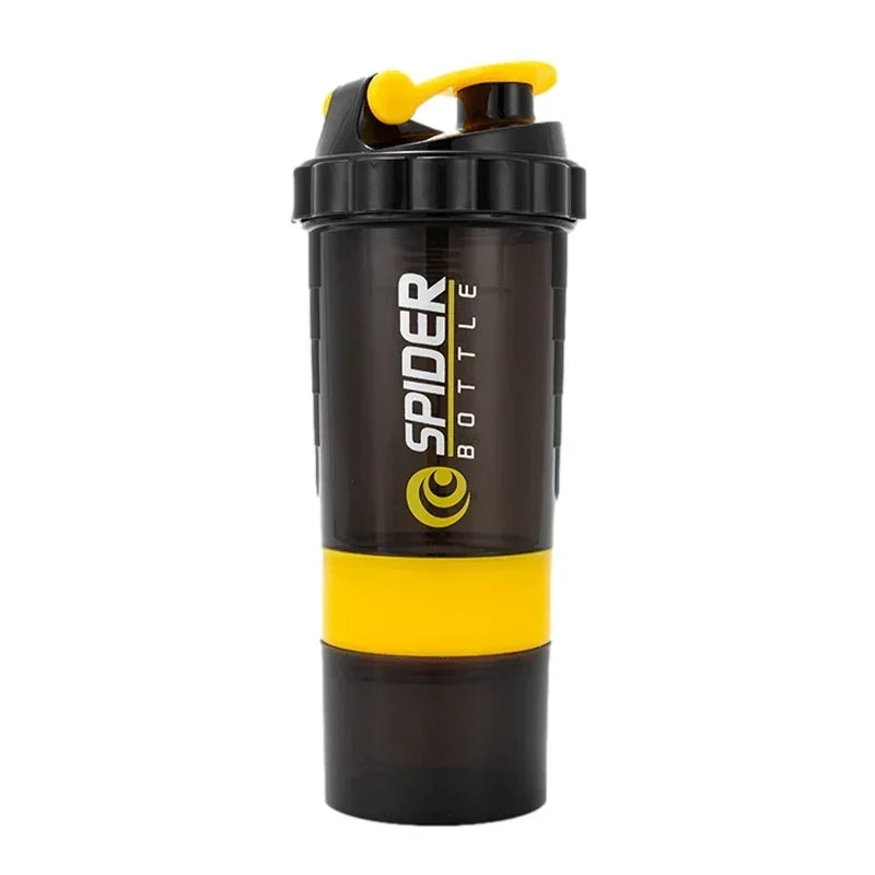 550ml 3 Layer Shaker Bottle Protein Mixing Shake Cup Sports Fitness Water Cup Scaled Plastic Water Bottles with Medicine Box Hot
