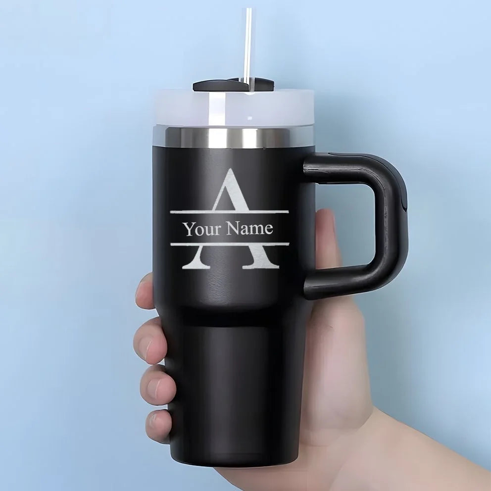 Personalized of Name 14Oz SUS304 Travel Cup Customization Water Bottle with Straw Suitable for Birthday Gifts Sport Water Bottle