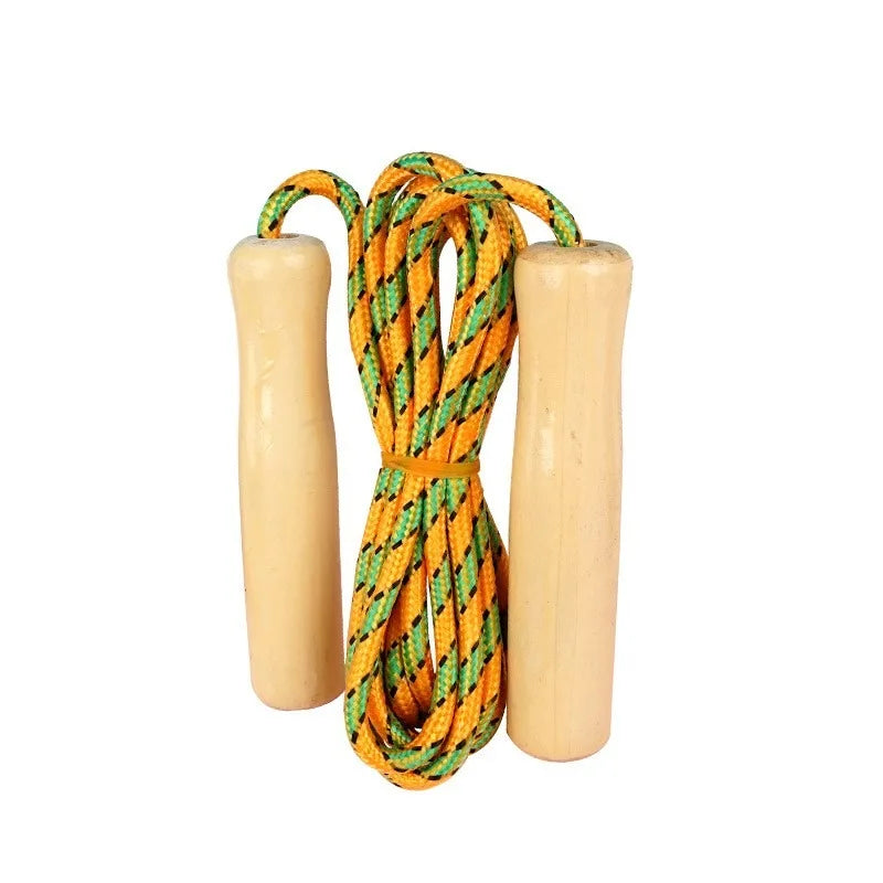 Sports Skipping Rope Wood Grip Handle Children Kid Fitness Equipment Training Practice Speed Jump Random Color