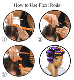 10pcs Flexible Hair Curling Rod Hair Curler Makers Soft Foam Bendy Twist Curls Flexi Rollers Styling Tools Hair Roller No Heat