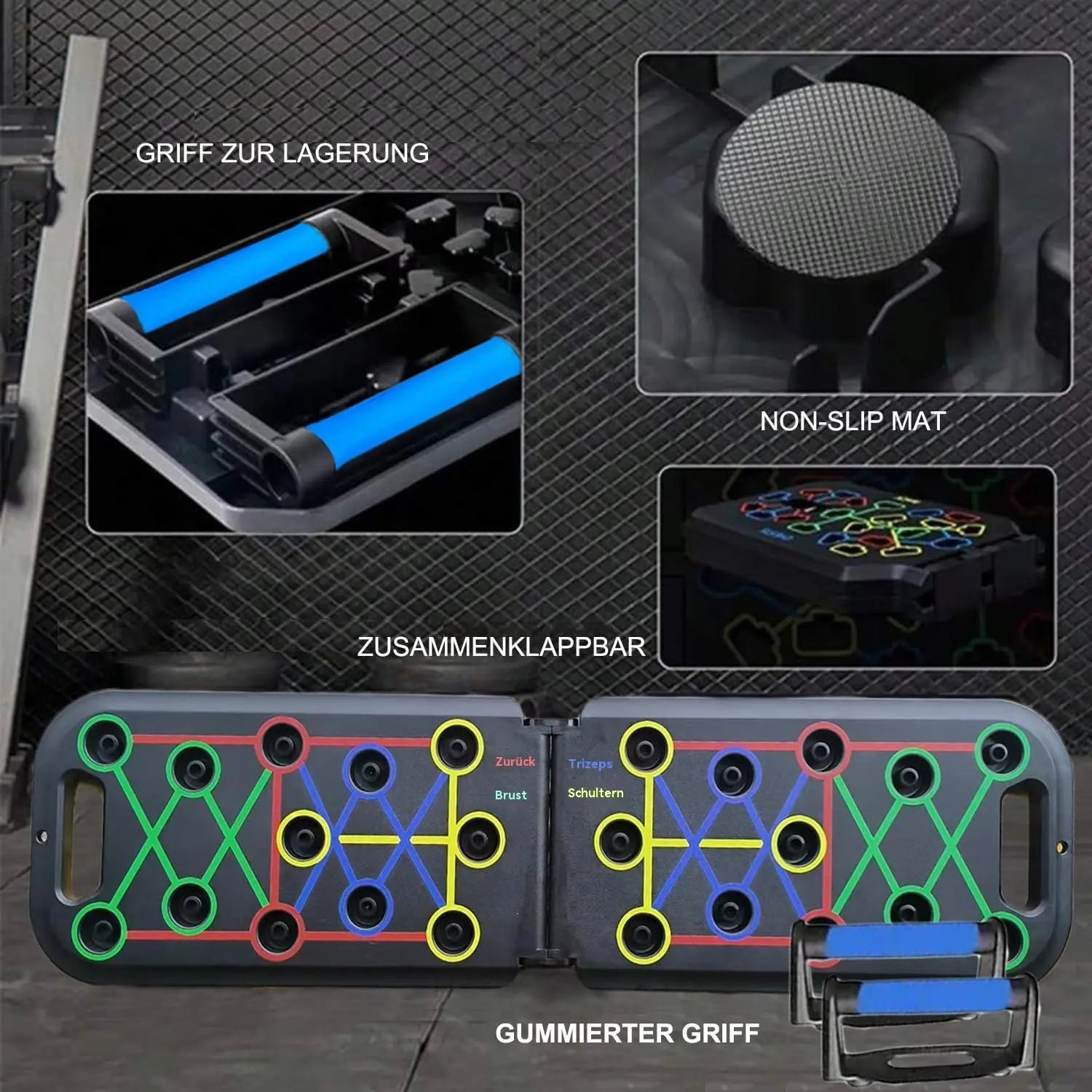 Foldable Multi-Functional Push Up Board Chest Abs Training Equipment Portable Home Gym Fitness Tool for Men Core Workout