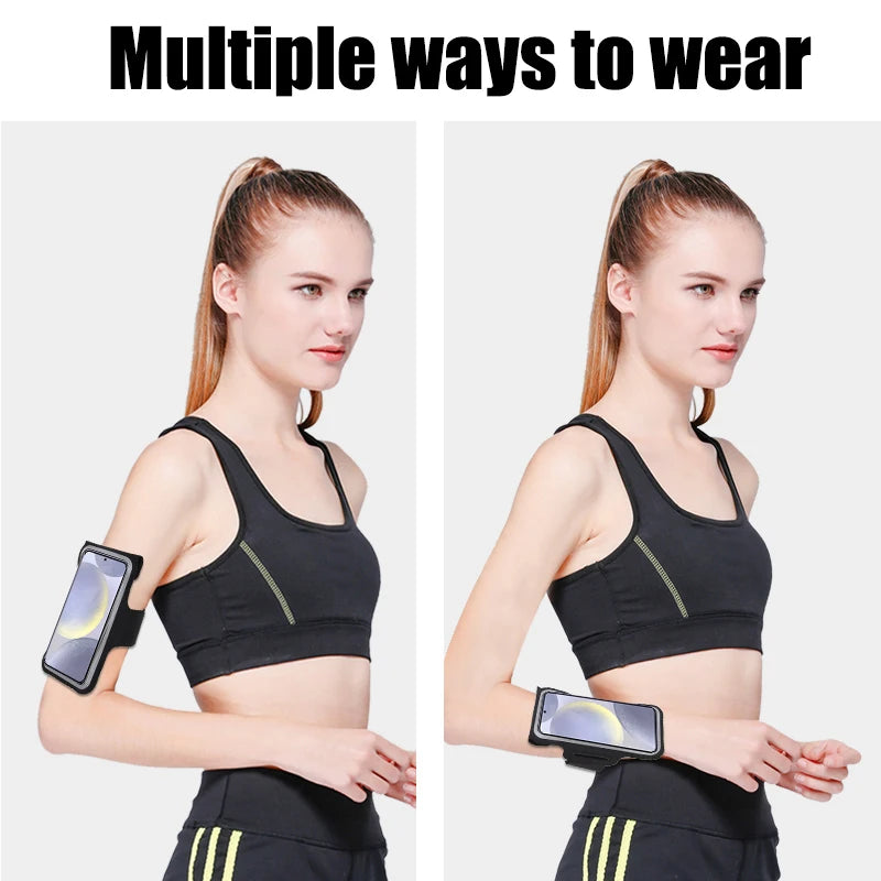 HAISSKY Elastic Running Sport Armbands For iPhone 17 16 15 14 13 12 Pro Max 15 Plus Ultra-thin Phone Arm Bag For Samsung S25