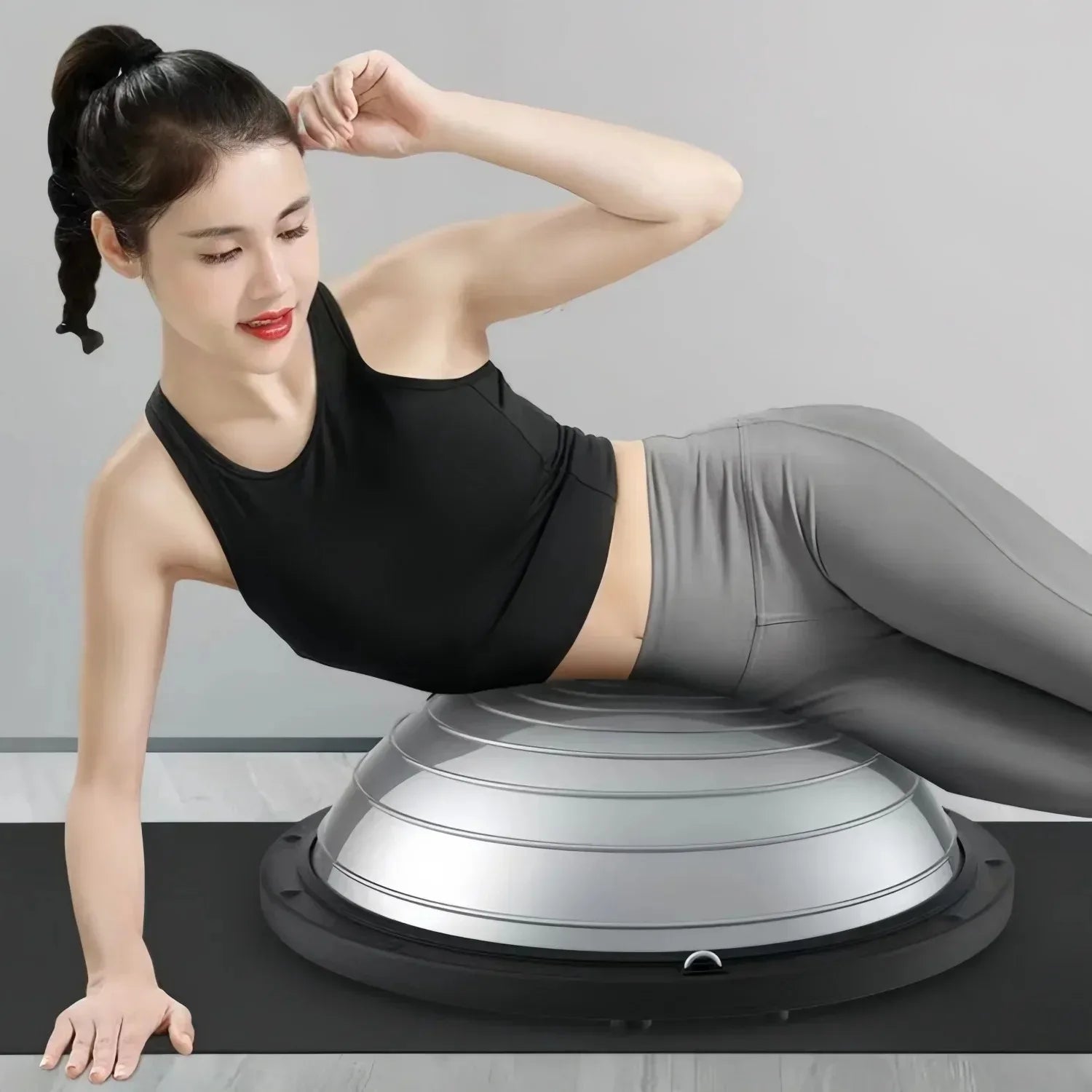 46cm High Quality Yoga Balance Ball Strong Half Home Gym Fitness Ball Explosion-Proof Pilates Fitball Wave Speed Ball