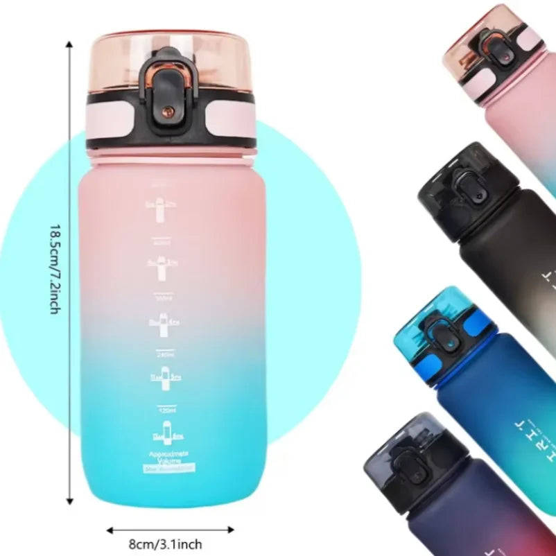 Gradient Sports Water Bottle with Time Marker - Leak-Proof, Durable PC Material for Cycling, Running & Fitness