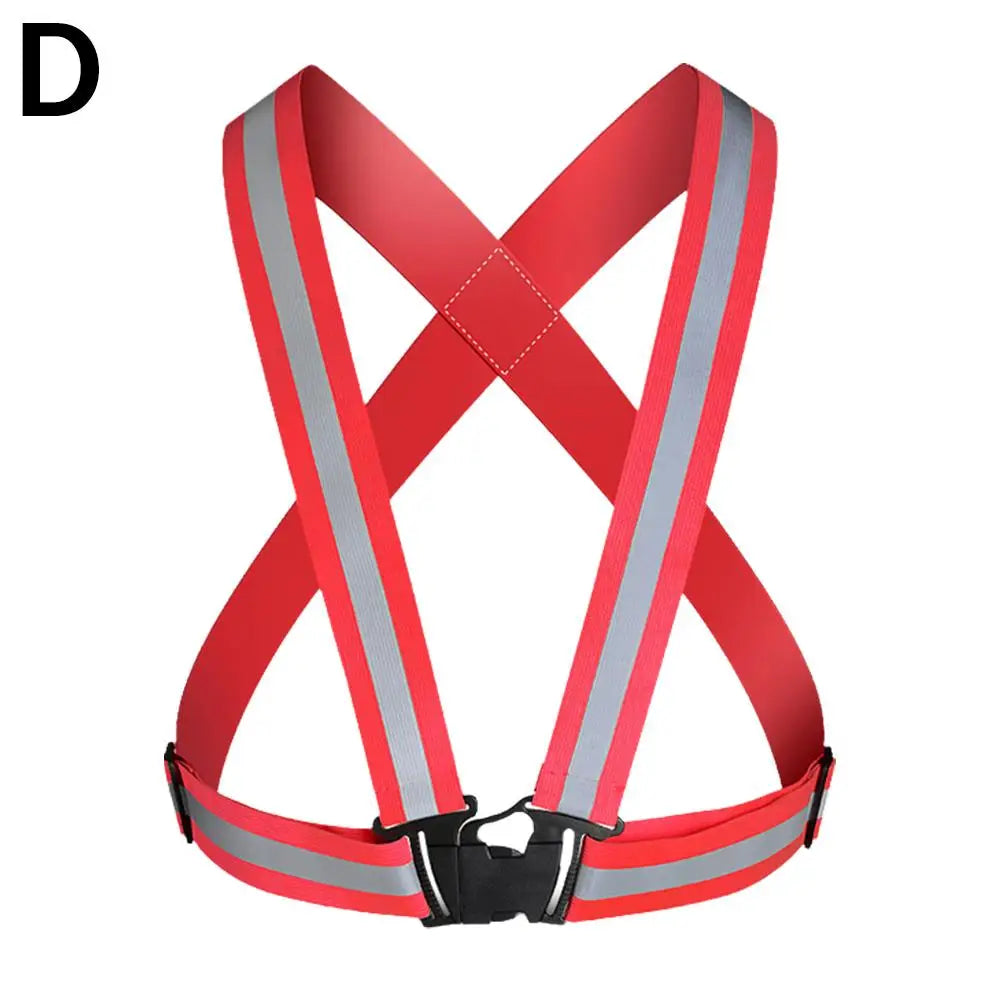 Cycling Reflective Strip Safety Vest Adjustable Highly Elastic Electric Scooter Reflective Vest For Running Jogging Fishing