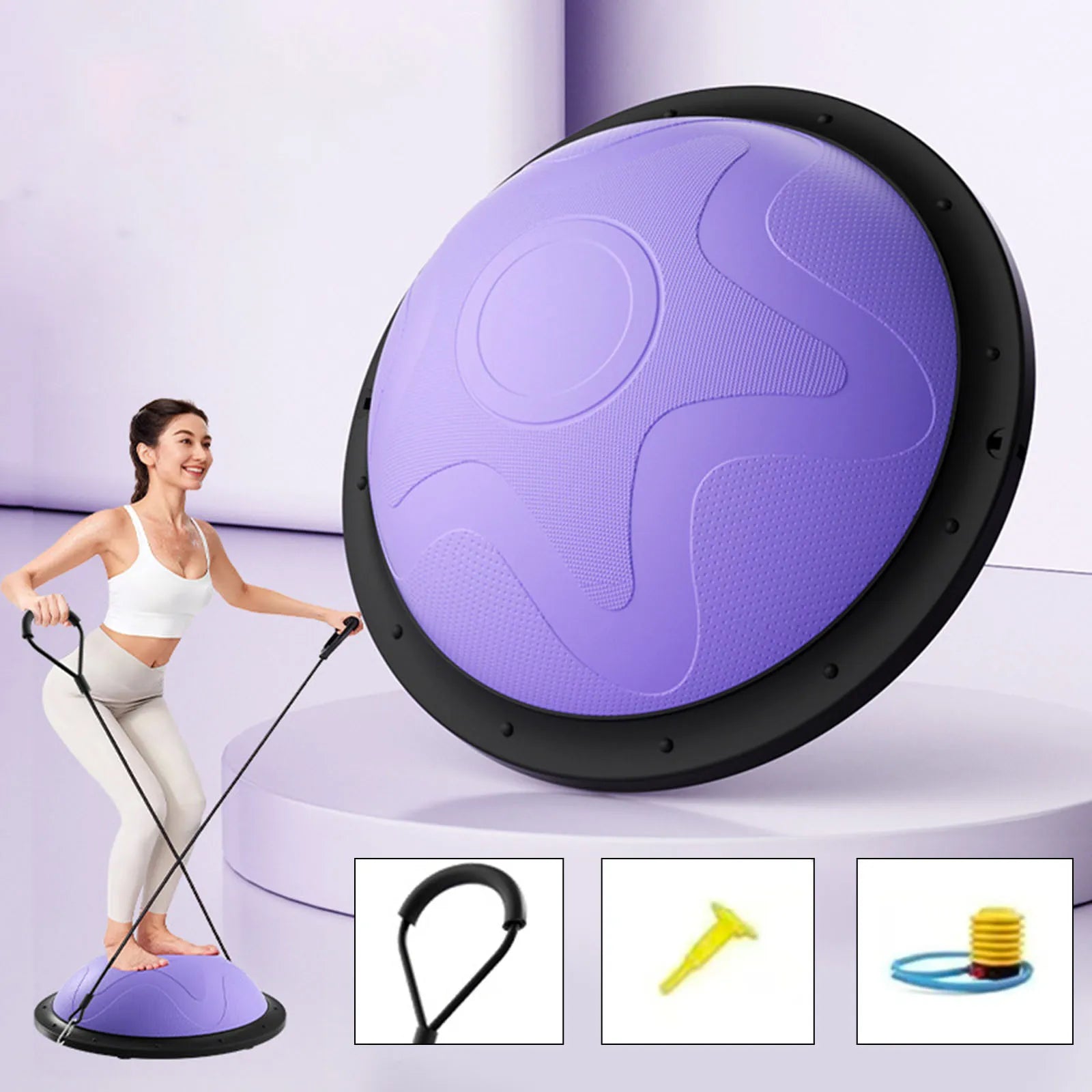 Balance Ball Trainer Multipurpose Half Ball Balancing Core Exercise Equipment for Home Gym Planks Exercise Fitness Training