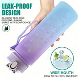 1-8pcs BPA Free Leak Proof Plastic Straw Sports Water Bottle High Quality Tour Hiking Portable  Drink Bottles with Time Marker