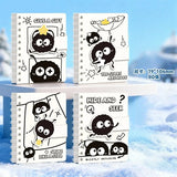 A7 Pocket Spiral Notebook with Velcro Closure Capybara Panda Mini Journal for Student Vocabulary Motivational Portable Pad