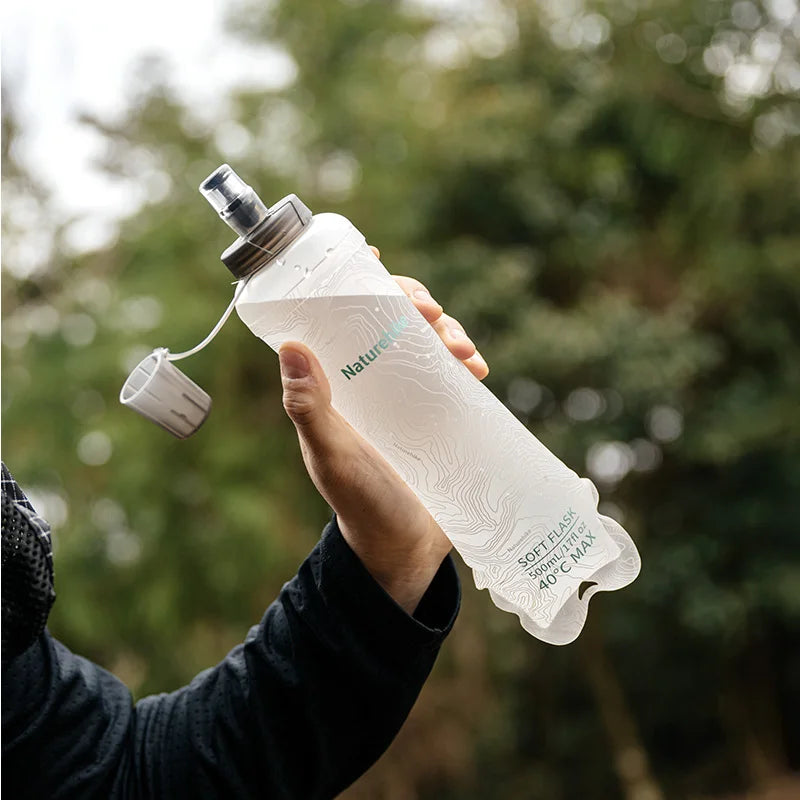 Naturehike 250ml 500ml TPU Soft Water Flask Portable Collapsible Hydration Bladder for Trail Running Hiking Cycling Marathon
