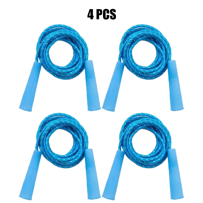 2/4/8/16Pcs Cotton Rubber Skipping Rope For Fitness Elementary School Cloth Braided Rope Fitness Student School Exercise