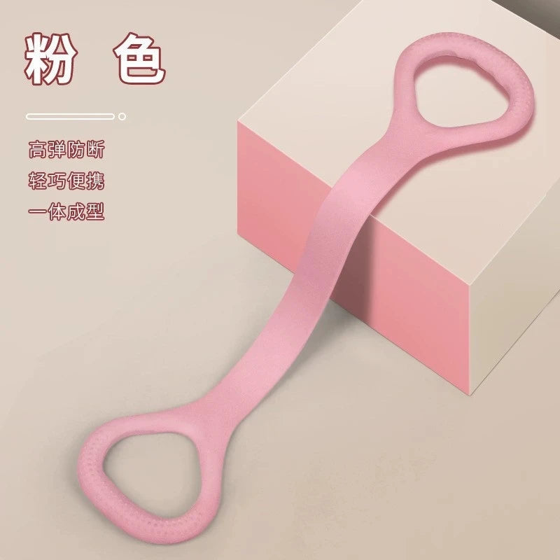1pc ProFlex 8-Shaped Silicone Yoga Resistance Band - Universal Elastic Fitness Stretching Rope for Back, Waist, Arm Exercise