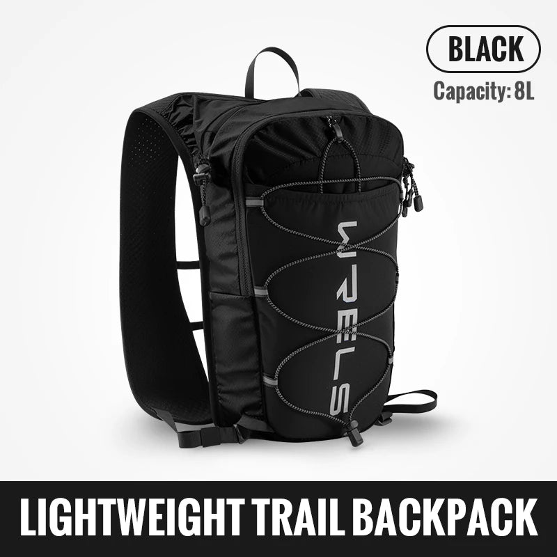 WRELS 8L Running Hydration Vest Backpack Trail Racing Marathon Hiking Fitness Bag Ultralight Backpack Hydration Vest Pack