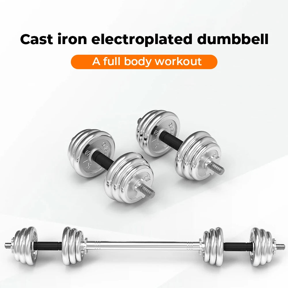 10/20 kg adjustable dumbbell set, chrome-plated dumbbells, ideal for fitness enthusiasts for strength training