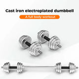 10/20 kg adjustable dumbbell set, chrome-plated dumbbells, ideal for fitness enthusiasts for strength training