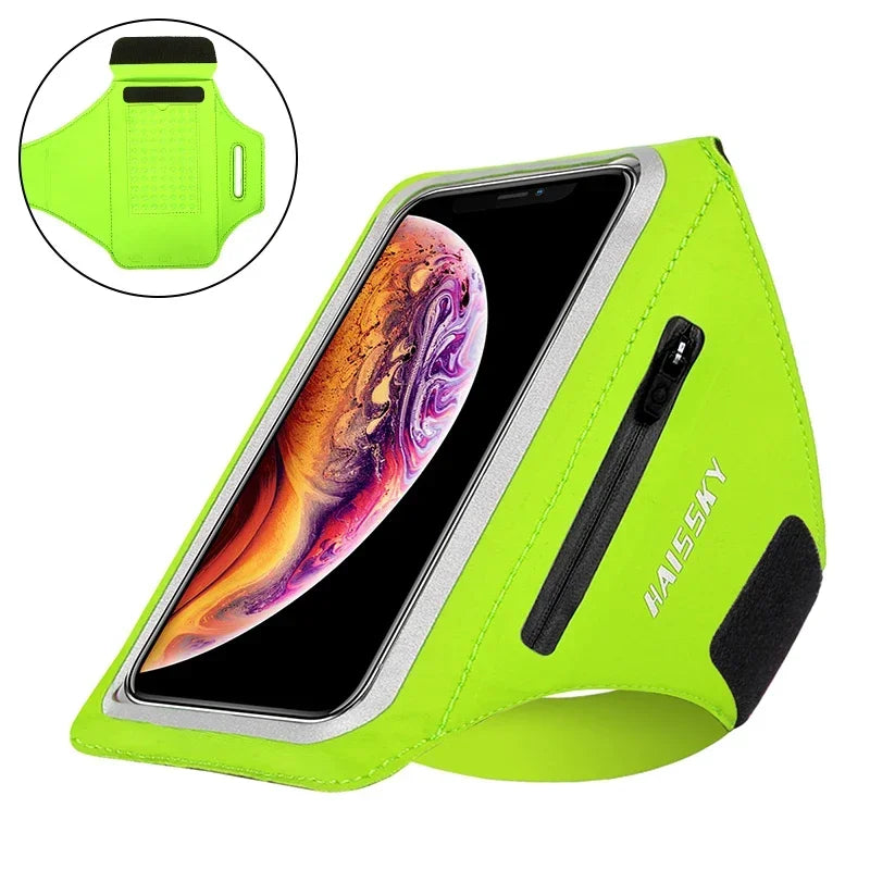 HAISSKY Running Sport Armbands For iPhone 17 16 15 14 13 Pro Max 15 Plus 16e 17 Air  iphone 11 case Pocket Arm Bag Pouch