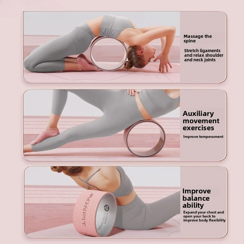 Original Yoga Wheel 19.5cm Wide Open Back Professional Yoga Equipment, Back Bend Large Roll Back Wheel Ring Pilates Ring