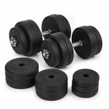 Dumbbell Set 8 x 5 kg, 4 x 1.5 kg Weight Plates with Plastic Coating, Floor-Friendly, Black, for Home Gym Full Body Workout