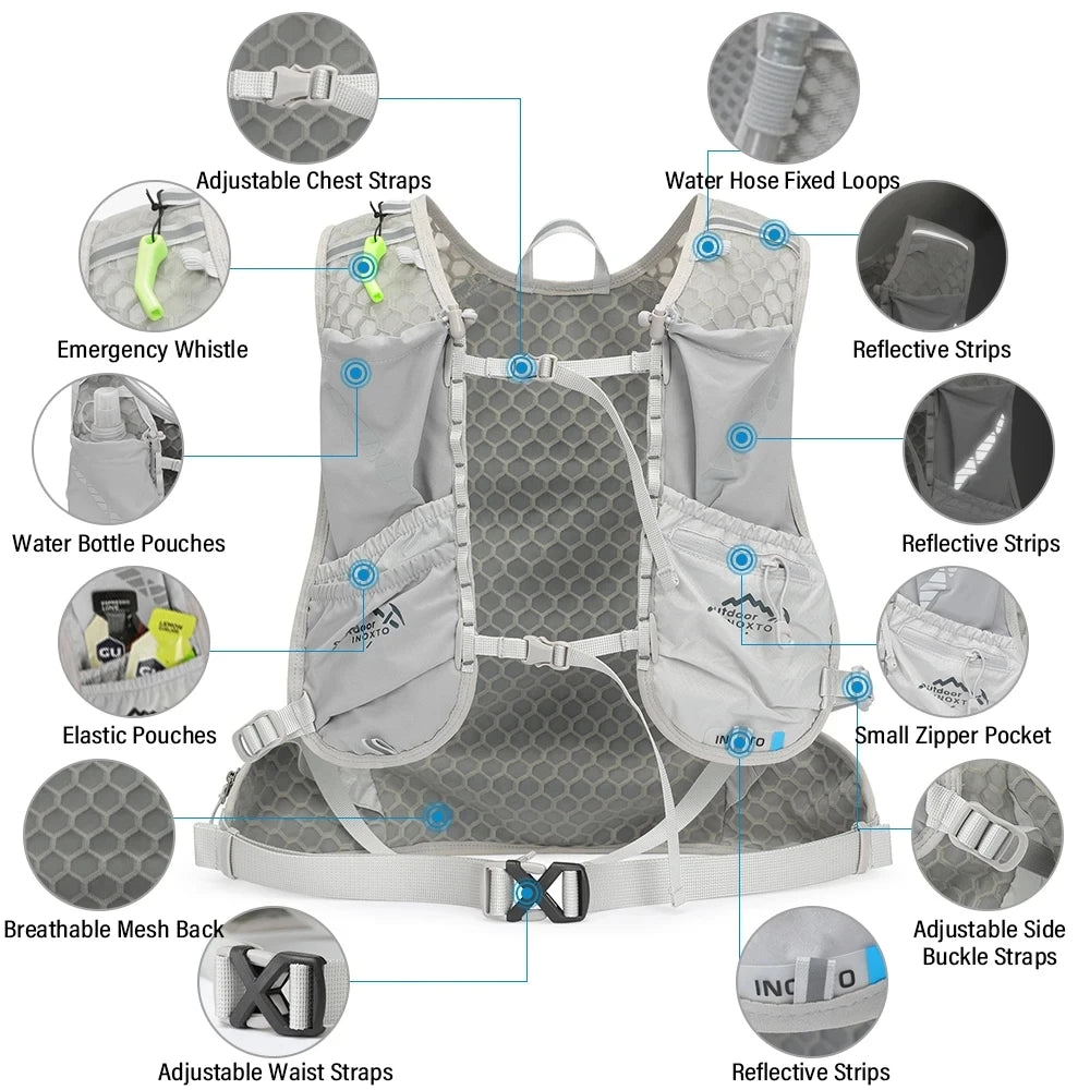 12L Cycling Hydration Vest Running Backpack Lightweight Riding Vest Pack Backpack Running Camping Bag Mountaineering Equipment