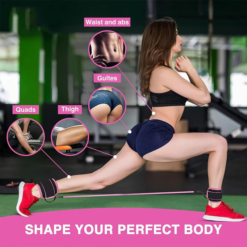 Ankle Straps Resistance Bands Set Fitness Workout Exercise Equipment Ankle Weight Yoga Elastic Fitness Band For Gym Man Woman