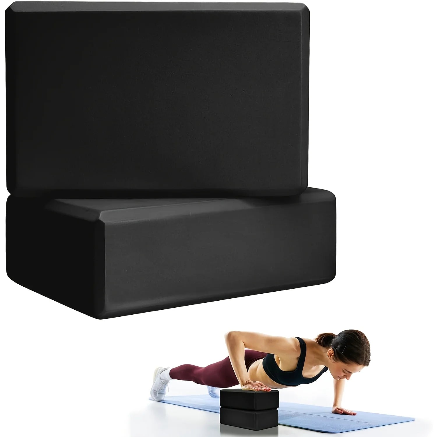 2PCS Gym Foam Brick Training Exercise Fitness Equipment Dance Yoga Auxiliary Tool Stretching Body Shaping EVA Yoga Blocks