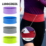LOOGDEEL Sports Waist Bag Breathable Belt Bag Pocket Seamless Invisible Elastic Multifunction Phone Fitness Running Lightweight