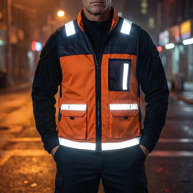 American Summer Commuter Tactical Outdoor Men's Tooling Function Sanitation Takeaway Patrol Reflective Drill First Aid Vest
