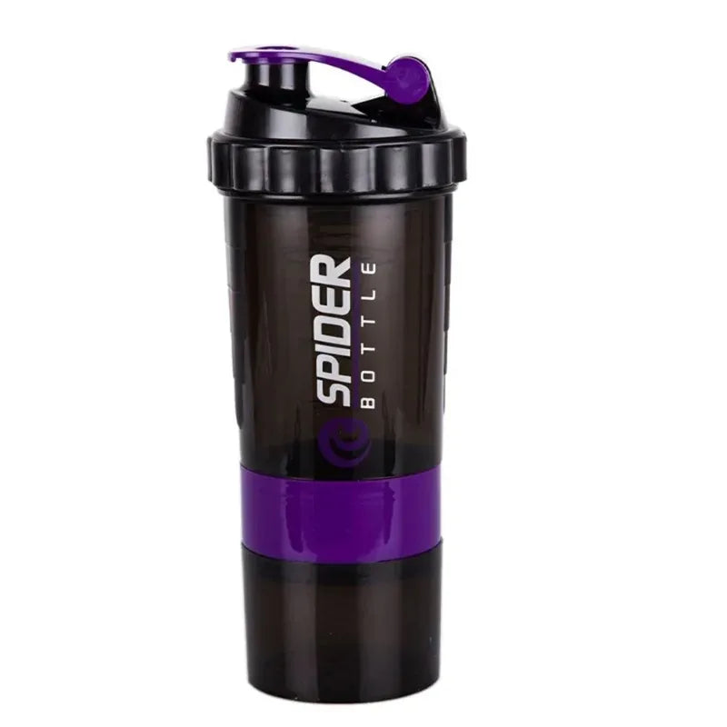 550ml 3 Layer Shaker Bottle Protein Mixing Shake Cup Sports Fitness Water Cup Scaled Plastic Water Bottles with Medicine Box Hot