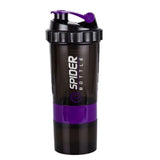 550ml 3 Layer Shaker Bottle Protein Mixing Shake Cup Sports Fitness Water Cup Scaled Plastic Water Bottles with Medicine Box Hot