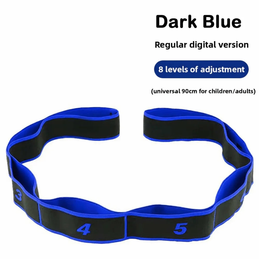 8/10/12 Grid Yoga Stretch Band Flexible Adjustable Digital Resistance Band Multi-stage Stretching Training Belt