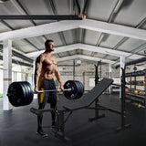 Adjustable Weight Bench Set with Squat Rack/LAT Pulldown/Leg Extension Heavy Duty Home Gym Strength Training Equipment
