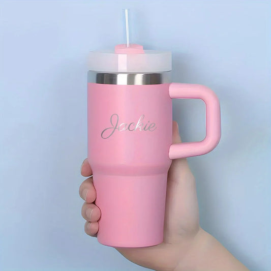 Personalized of Name 14Oz SUS304 Travel Cup Customization Water Bottle with Straw Suitable for Birthday Gifts Sport Water Bottle