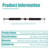 Home Fitness Horizontal Bar Pull-Up Bar, Special Fitness Equipment for Fitness, Adjustable from 60cm to 100cm , Suitable for Bodybuilding Men to Exercise Hand, Chest and Shoulder Strength, Easy to Carry, Simple to Install, Su