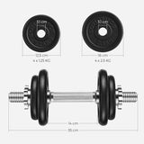 SONGMICS Dumbbell SYL20/30/40T cast iron dumbbell set 20/30/40 kg adjustable