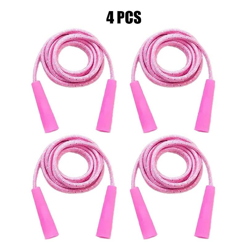 2/4/8/16Pcs Cotton Rubber Skipping Rope For Fitness Elementary School Cloth Braided Rope Fitness Student School Exercise