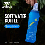 WRELS Soft Folding Water Bottles BPA-Free Collapsible Flask Lightweight Running Water Bottle Sports Water Bag TPU Soft Flask