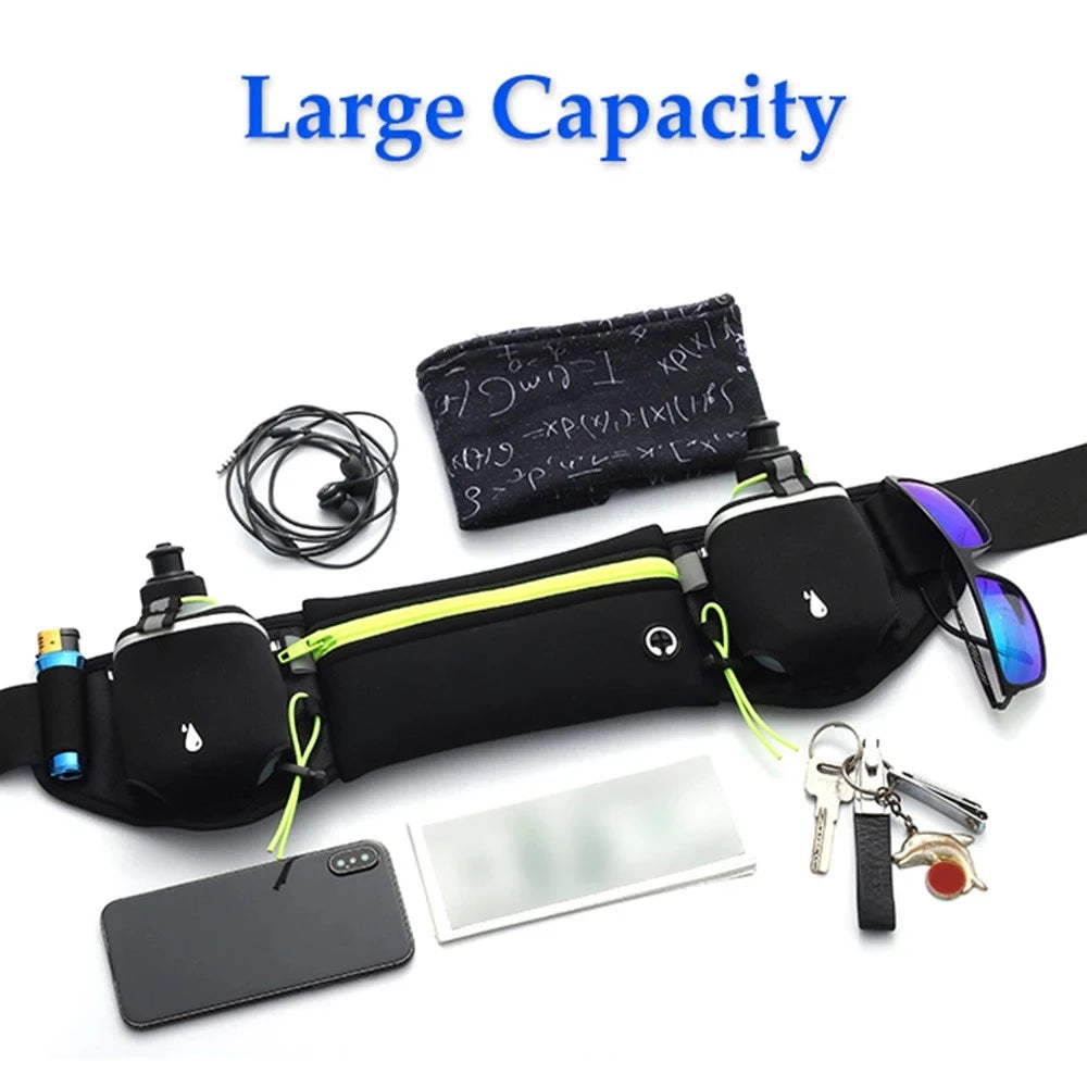 1PCS Multipurpose Running Belt with Integrated Water Bottles, Water Bottle Holder, Running Pouch Belt for Hiking, Climbing