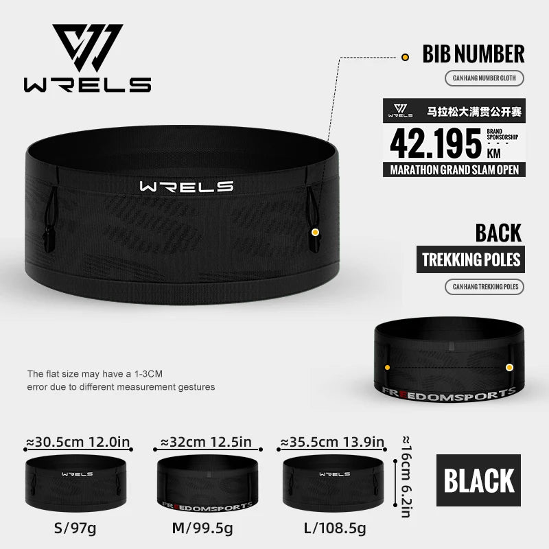 Running Waist Bag Breathable Waist Pack Invisible Lightweight Quick Dry Running Belt Fitness Gym Marathon Bib Number Fanny Pack