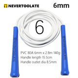 6mm thick PVC jump rope 140 gram 80A with core thread vinyl cord rope 15.5cm long handle NEVERTOOLATE  hitt exercise fitness