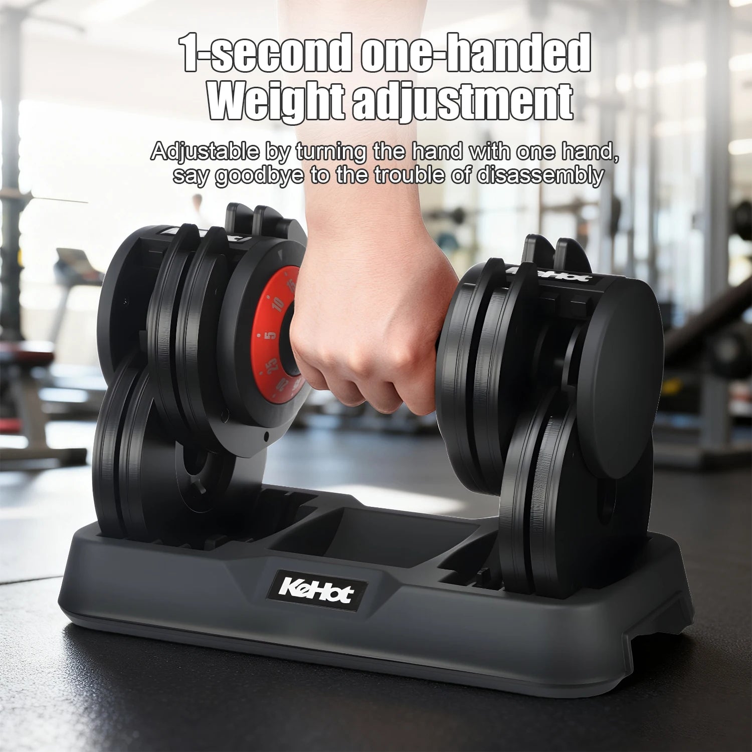 Adjustable All-in-One Dumbbell，5-Level One-Touch Weight Adjustment For Quick Intensity Switching