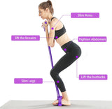 Puller Resistance Bands, 6 Tubes Elastic Yoga Pedal Puller Resistance Bands for Abdominal Waist Arm Leg Stretching Slimming Trai