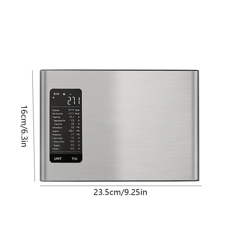 Stainless Steel Smart Nutrition Food Scale Free App with 19 Nutrients Tracking Smart Digital Kitchen Scale